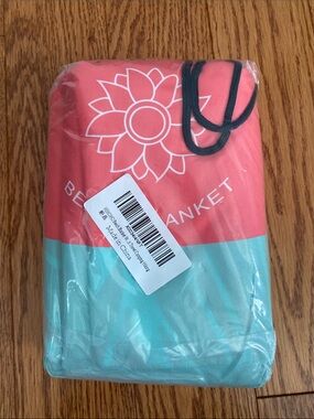Beach Blanket Packable Kids Cover in Coral and Aqua
